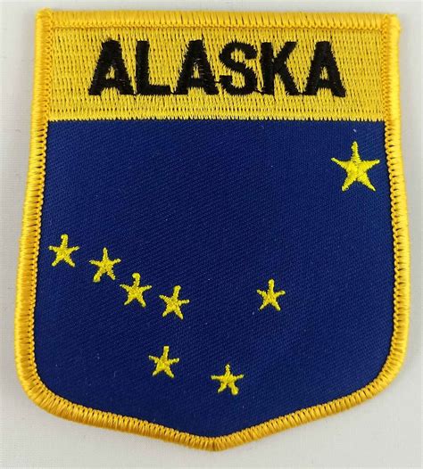 Alaska State Shield Patch Badge Embroidered Iron On Applique | Etsy