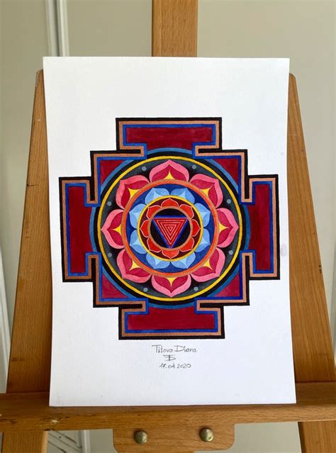 Goddess Kali Yantra Watercolour by Diana Titova | Artfinder