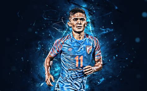 Download wallpapers Sunil Chhetri, abstract art, India National Team ...