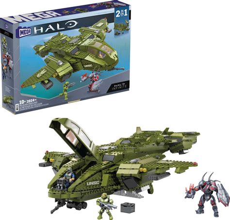 Buy MEGA Halo Infinite Toy Vehicle Building Set, Pelican Inbound Aircraft with 2024 Pieces, 3 ...