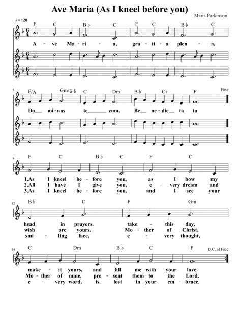 Ave Maria (As I Kneel Before You) - 3 voices (arr. Bonnie Wong) by Bonnie Wong Sheet Music for ...