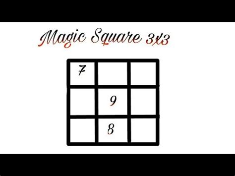Solve Magic square 3x3 amazing maths trick - YouTube | Magic squares ...