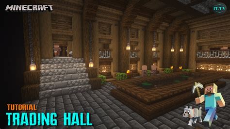 How to build a Minecraft villager trading hall | minecraft Trading hall | TUTORIAL (EASY) - YouTube