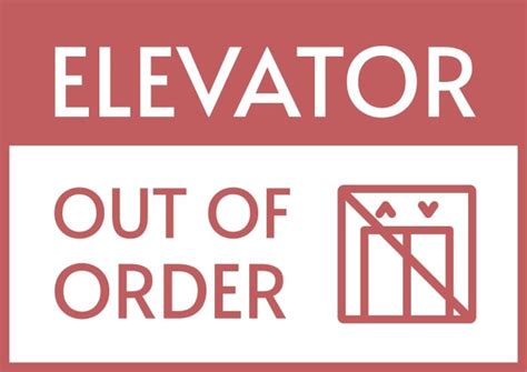 Free Simple Elevator Out Of Order Sign template