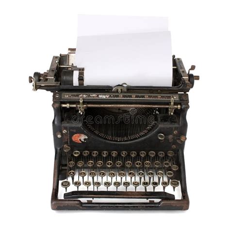 Old Typewriter with a Blank Paper Stock Photo - Image of white, typing: 9459828