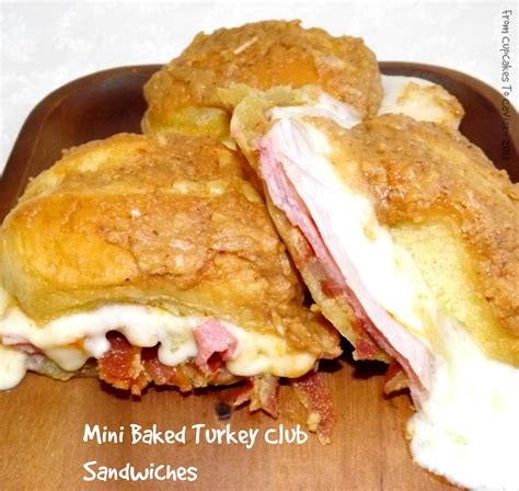 Mini Baked Turkey Bacon Club Sandwiches | From Cupcakes To Caviar