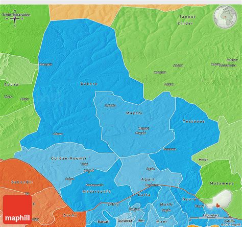 Political Shades 3D Map of Maradi