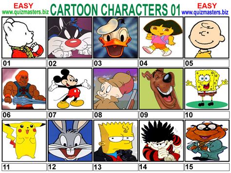 Match The Cartoon Character Quiz - By vrfpink