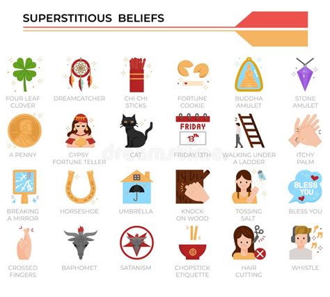 Superstitious Beliefs Icon Set Stock Vector - Illustration of cookies, skip: 227790374