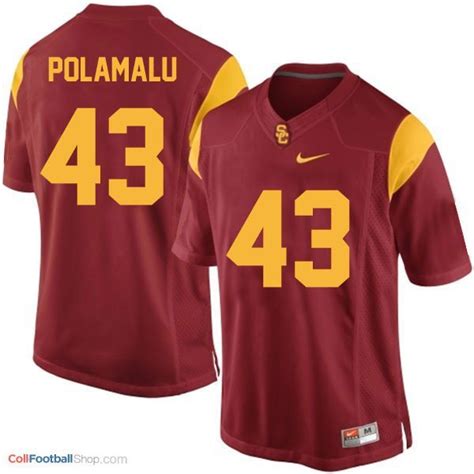 Mens' Troy Polamalu USC Torjans 43 college footbal jersey red