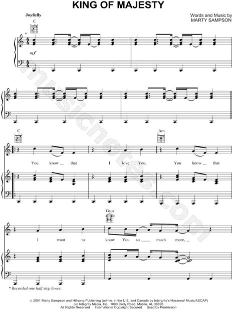 Hillsong "King of Majesty" Sheet Music in C Major - Download & Print - SKU: MN0050689