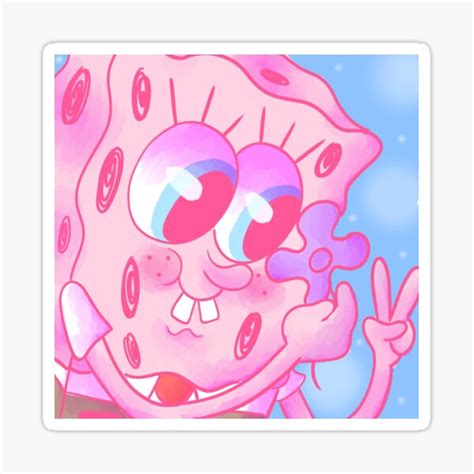 "Pink SpongeBob" Sticker for Sale by gross-girl99 | Redbubble