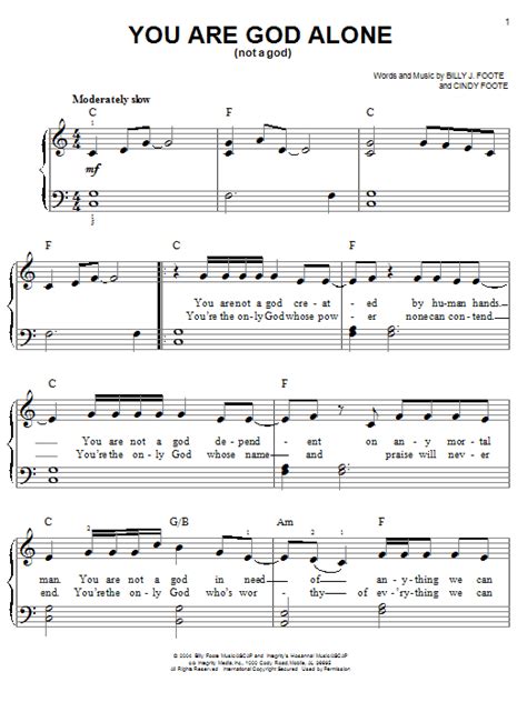 You Are God Alone (Not A God) | Sheet Music Direct