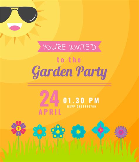 Outstanding Garden Party Invitation Vectors 202994 Vector Art at Vecteezy