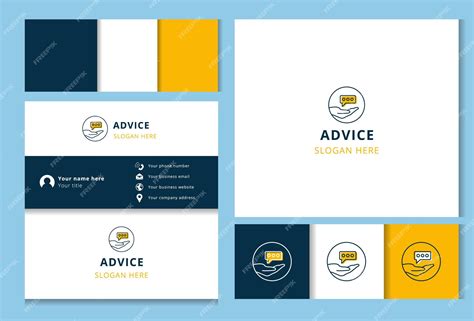 Premium Vector | Advice logo design with editable slogan Business card and branding book template