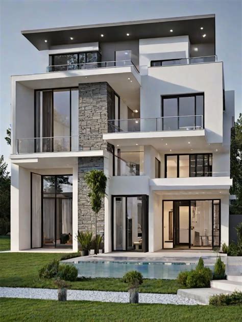 Modern House Exterior with Large Glass Wall and Deck - Design Ideas AI