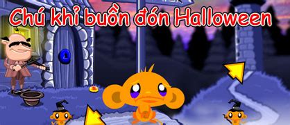 Game Chú khỉ buồn đón Halloween - Monkey GO Happy Halloween - Game Vui