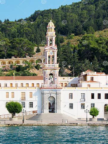 Monastery of Archangel Michael Panormitis, Symi Island, Greece Editorial Stock Photo - Image of ...