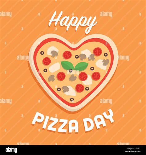 Pizza day celebration design with heart shaped pizza Stock Vector Image ...