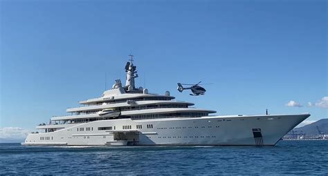 Roman Abramovich's vast £750m superyacht is pictured at Turkish cruise port