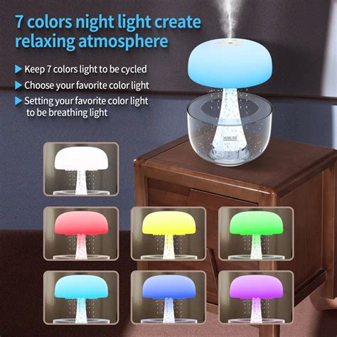 Gadgets Home Decor Cloud Raindrop Humidifier Difusores De Olor Bedside Table Night Lamp Dimmable ...