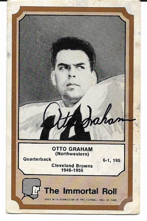 Otto Graham Autographed The Immortal Roll From Football Hall of Fame ...