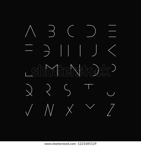 Vector Minimal Font Modern Futuristic Design: เวกเตอร์สต็อก (ปลอดค่า ...