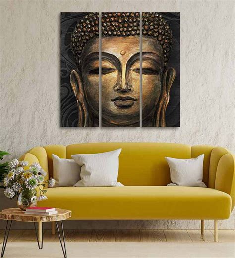 Buy Brown Lord Buddha Canvas Wall Painting By VibeCrafts at 53% OFF by VibeCrafts | Pepperfry