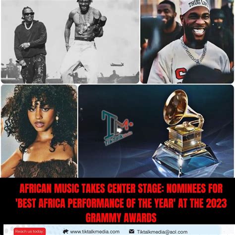 African Music Takes Center Stage: Nominees for 'Best Africa Performance ...