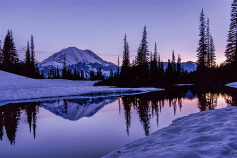 Mount Rainier Sunset Reflections Photograph by Emerita Wheeling - Pixels