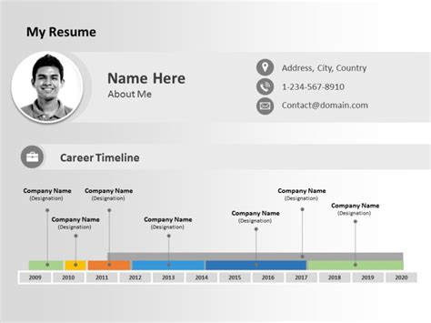 Resume Timeline 04 PowerPoint Template | SlideUpLift