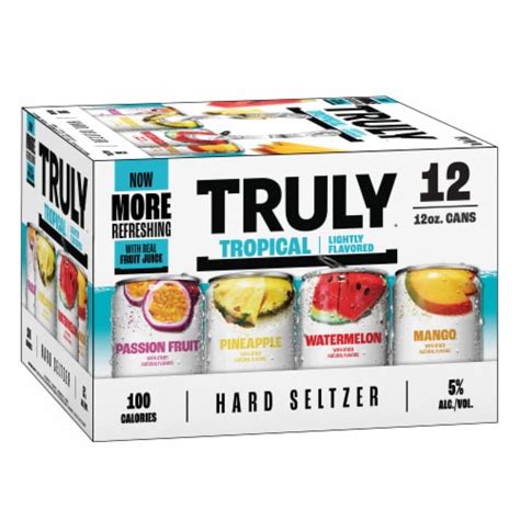 TRULY Hard Seltzer Tropical Variety Mix Pack, 12 cans / 12 fl oz - Fry ...