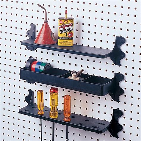 Pegboard Shelves: Innovative Pegboard-Mounted Workshop Storage Shelves