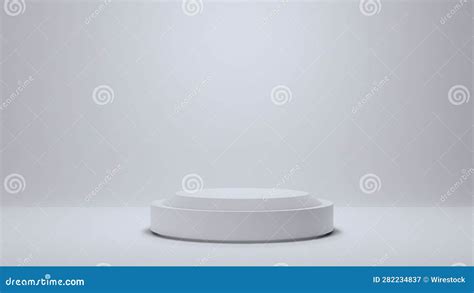 Empty White Podium on White Background. 3D Illustration Stock ...