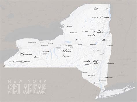 New York Ski Resorts Map 18x24 Poster | Etsy