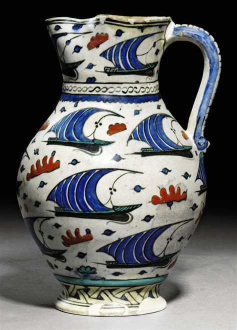 AN IZNIK POTTERY JUG , OTTOMAN TURKEY, CIRCA 1560 | Christie's