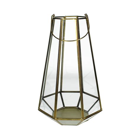Lantern Metal Gold 24x24x35 cms – IDdesign Oman
