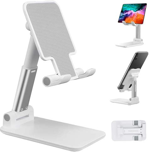 Cell Phone Stand for Desk,Foldable iPad Holder Height Angle Adjustable Cell Phone Stand,Portable ...