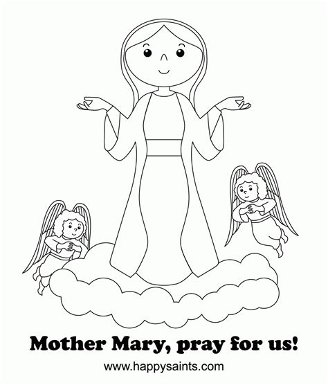 Virgin Mary Coloring Page - Coloring Home