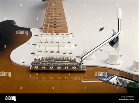 Fender Stratocaster, tremolo arm and bridge, close-up Stock Photo - Alamy