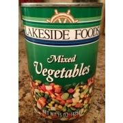 Lakeside Foods Mixed Vegetables: Calories, Nutrition Analysis & More | Fooducate