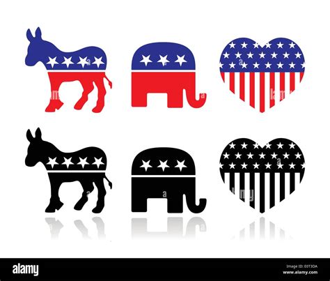 USA political parties symbols: Democrats and Republicans Stock Vector ...