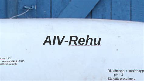 AIV-Rehu by Alexander Hellström