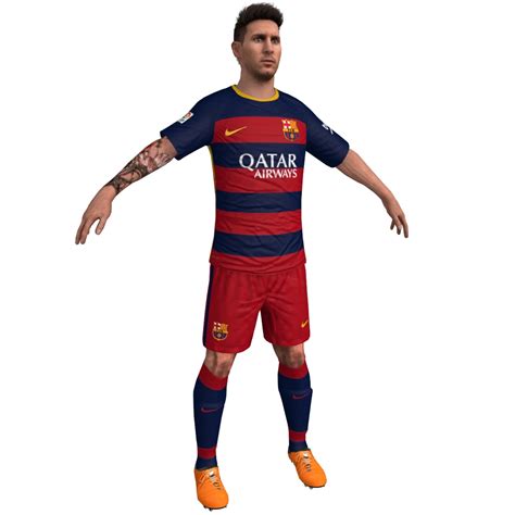 3d rigged messi model