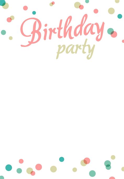 Birthday Party Dots - Free Birthday Invitation Template | … | Birthday ...