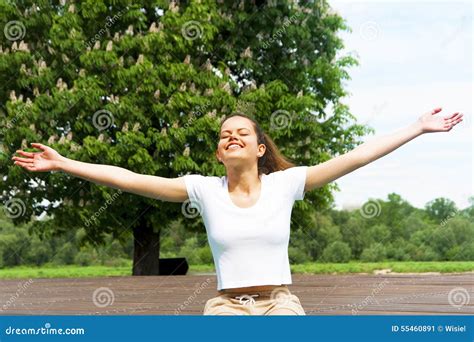 Free Happy Woman Enjoying Nature. Beauty Girl Outdoor Stock Image ...