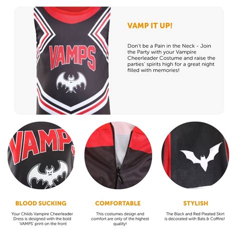 Girls Vampire Cheerleader Halloween Costume | Cazaar