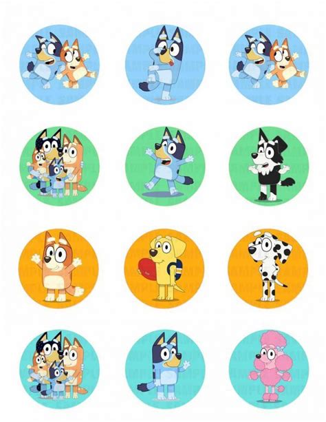 Bluey Bingo Edible Image Cupcake Cookie Topper | Edible images, Edible ...