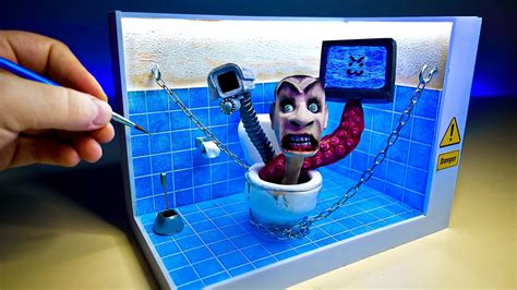 Diorama of realistic SKIBIDI TOILET MONSTER