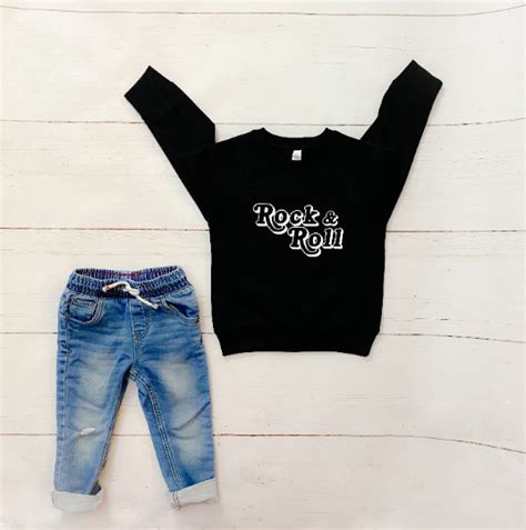Rock & Roll Crewneck Sweatshirt, rock and roll, kids clothing, trendy ...